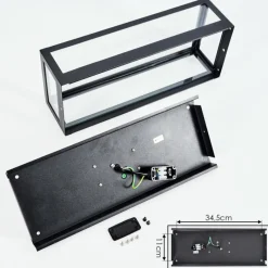 hofstein Applique murale d'extérieur Caudry Noir, 2 lumières