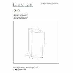 Luminaires Lucide Applique murale d'extérieur Lucide ZARO Noir, 2 lumières