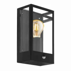 Luminaires Eglo Applique murale d'extérieur Eglo ALAMONTE Noir, 1 lumière, Détecteur de mouvement