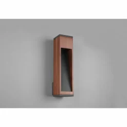 Lampes En Bois-Luminaires Trio Applique murale d'extérieur Trio Canning Bois foncé, Nickel mat, 1 lumière