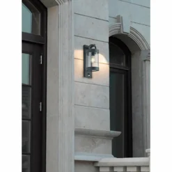 Luminaires Trio Applique murale d'extérieur Trio Sambesi Anthracite, 1 lumière, Détecteur de mouvement