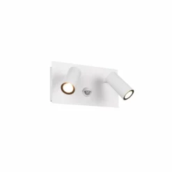 Luminaires Trio Applique murale d'extérieur Trio Tunga LED Blanc, 2 lumières, Détecteur de mouvement