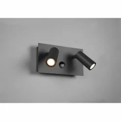 Luminaires Trio Applique murale d'extérieur Trio Tunga LED Anthracite, 2 lumières, Détecteur de mouvement