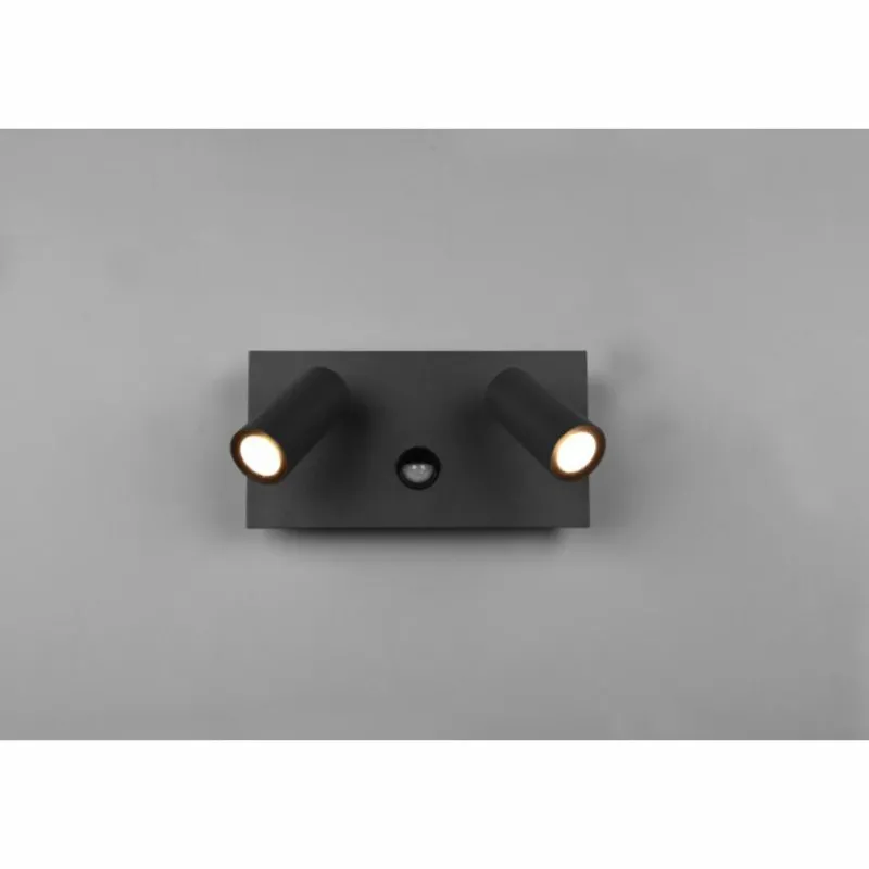 Luminaires Trio Applique murale d'extérieur Trio Tunga LED Anthracite, 2 lumières, Détecteur de mouvement