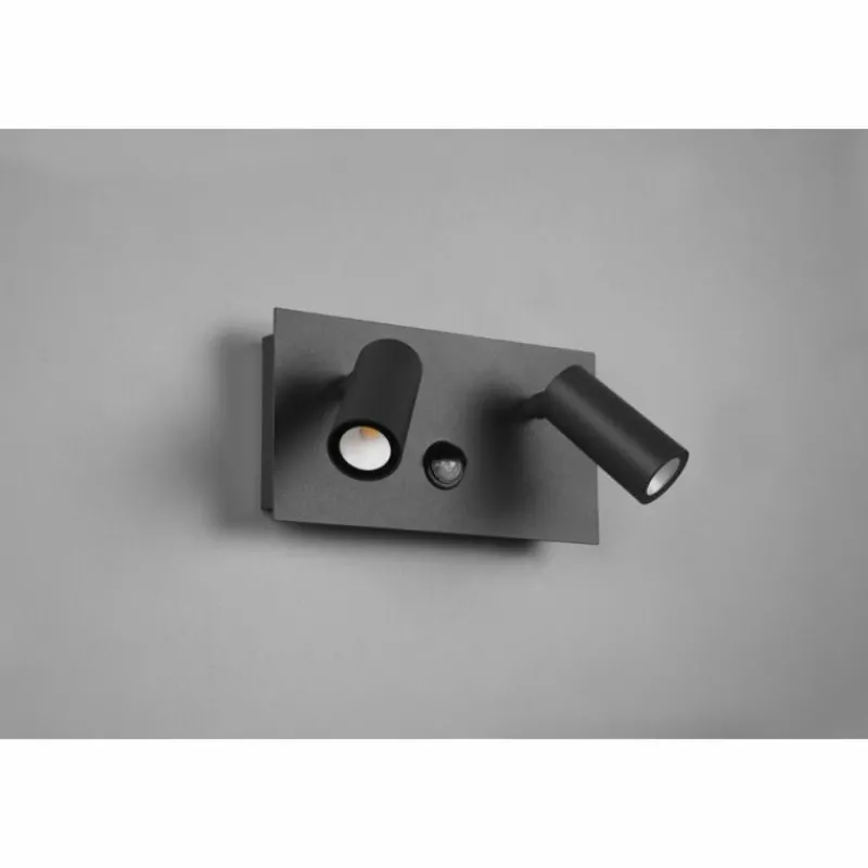 Luminaires Trio Applique murale d'extérieur Trio Tunga LED Anthracite, 2 lumières, Détecteur de mouvement