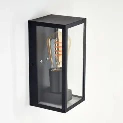 Lampes Vintages & Rétros-hofstein Applique murale d'extérieur Hakkas Noir, 1 lumière