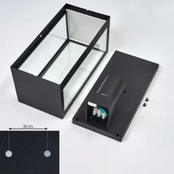 Lampes Vintages & Rétros-hofstein Applique murale d'extérieur Hakkas Noir, 1 lumière