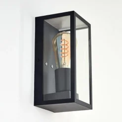 Lampes Vintages & Rétros-hofstein Applique murale d'extérieur Hakkas Noir, 1 lumière