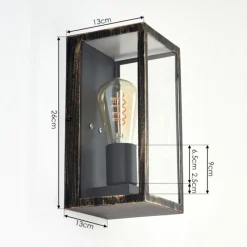 Lampes Dorées-hofstein Applique murale d'extérieur Hamra Noir doré, 1 lumière