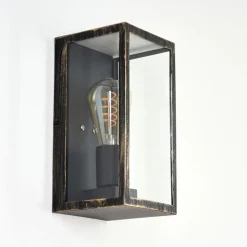 Lampes Dorées-hofstein Applique murale d'extérieur Hamra Noir doré, 1 lumière