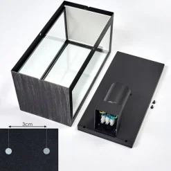 Lampes Vintages & Rétros-hofstein Applique murale d'extérieur Hamra Noir, Argenté, 1 lumière