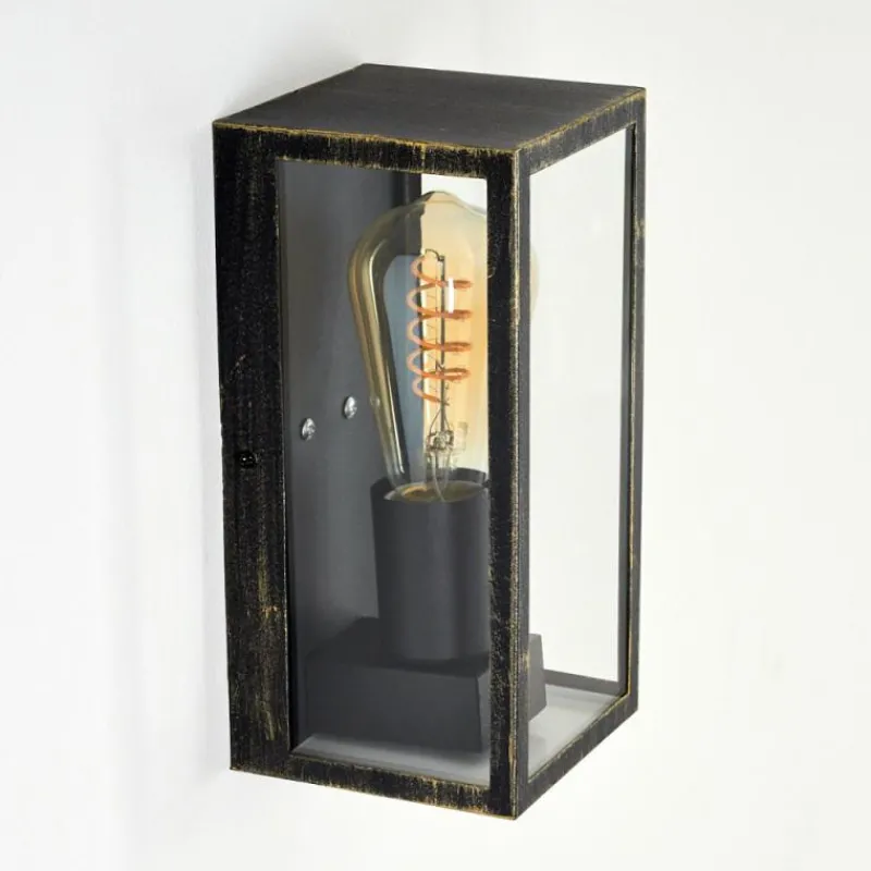 Lampes Dorées-hofstein Applique murale d'extérieur Hakkas Noir doré, 1 lumière