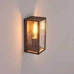 Lampes Dorées-hofstein Applique murale d'extérieur Hakkas Noir doré, 1 lumière