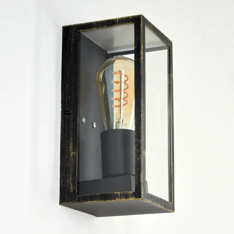 Lampes Dorées-hofstein Applique murale d'extérieur Hakkas Noir doré, 1 lumière