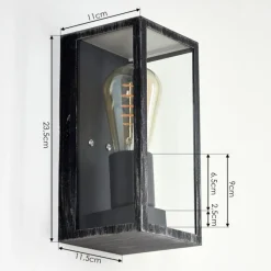 Lampes Vintages & Rétros-hofstein Applique murale d'extérieur Hakkas Noir, Argenté, 1 lumière