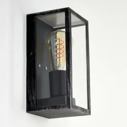 Lampes Vintages & Rétros-hofstein Applique murale d'extérieur Hakkas Noir, Argenté, 1 lumière