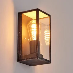 Lampes Vintages & Rétros-hofstein Applique murale d'extérieur Hakkas Noir, Argenté, 1 lumière