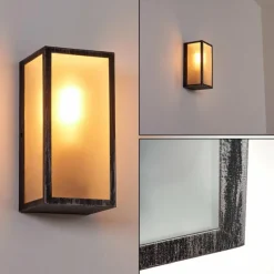 hofstein Applique murale d'extérieur Hakkas Noir, Argenté, 1 lumière