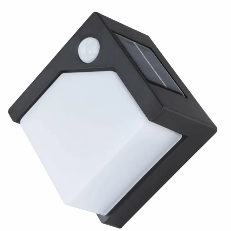 Luminaires Globo Lighting Applique murale d'extérieur Globo Solar LED Noir, 8 lumières, Détecteur de mouvement