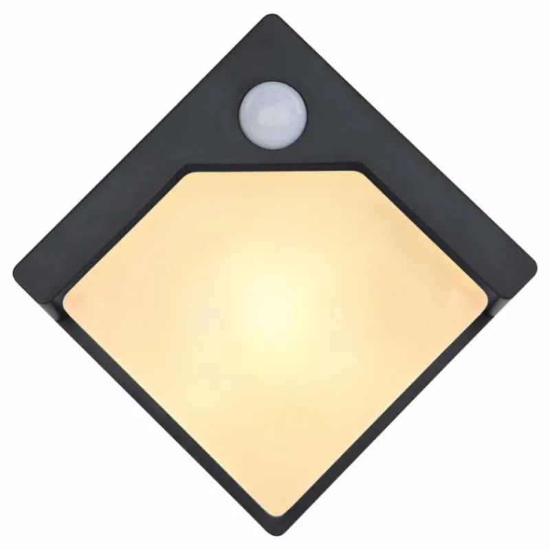 Luminaires Globo Lighting Applique murale d'extérieur Globo Solar LED Noir, 8 lumières, Détecteur de mouvement