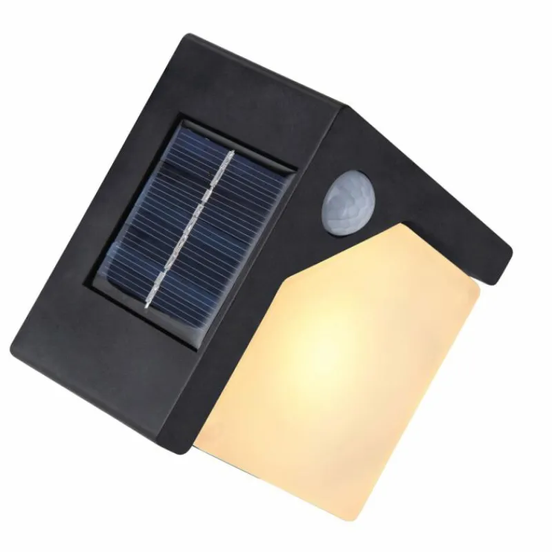 Luminaires Globo Lighting Applique murale d'extérieur Globo Solar LED Noir, 8 lumières, Détecteur de mouvement