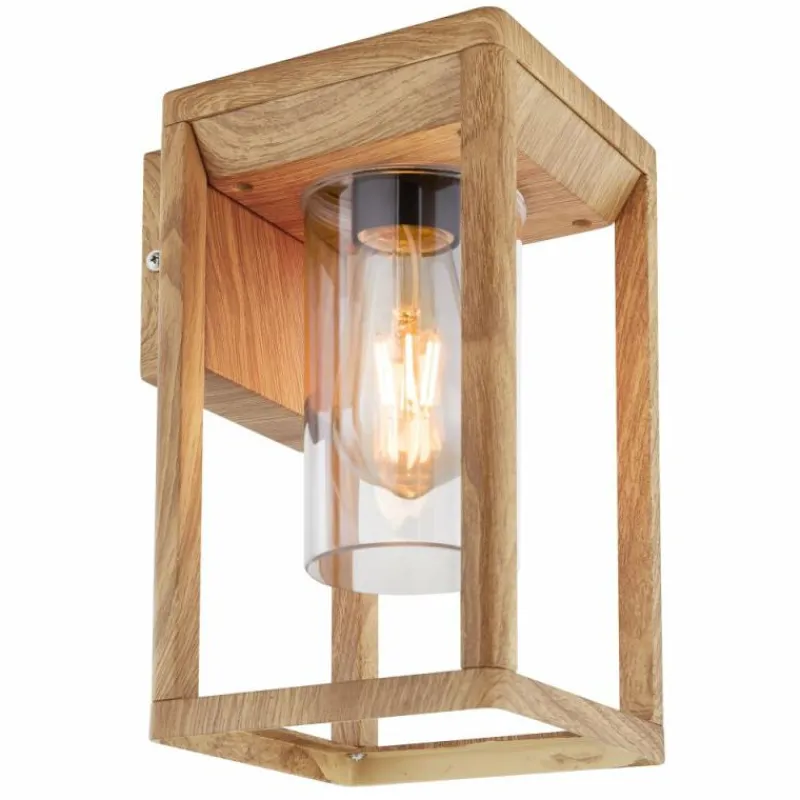 Lampes En Bois-Luminaires Globo Lighting Applique murale d'extérieur Globo CANDELA Bois foncé, 1 lumière