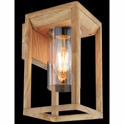Lampes En Bois-Luminaires Globo Lighting Applique murale d'extérieur Globo CANDELA Bois foncé, 1 lumière