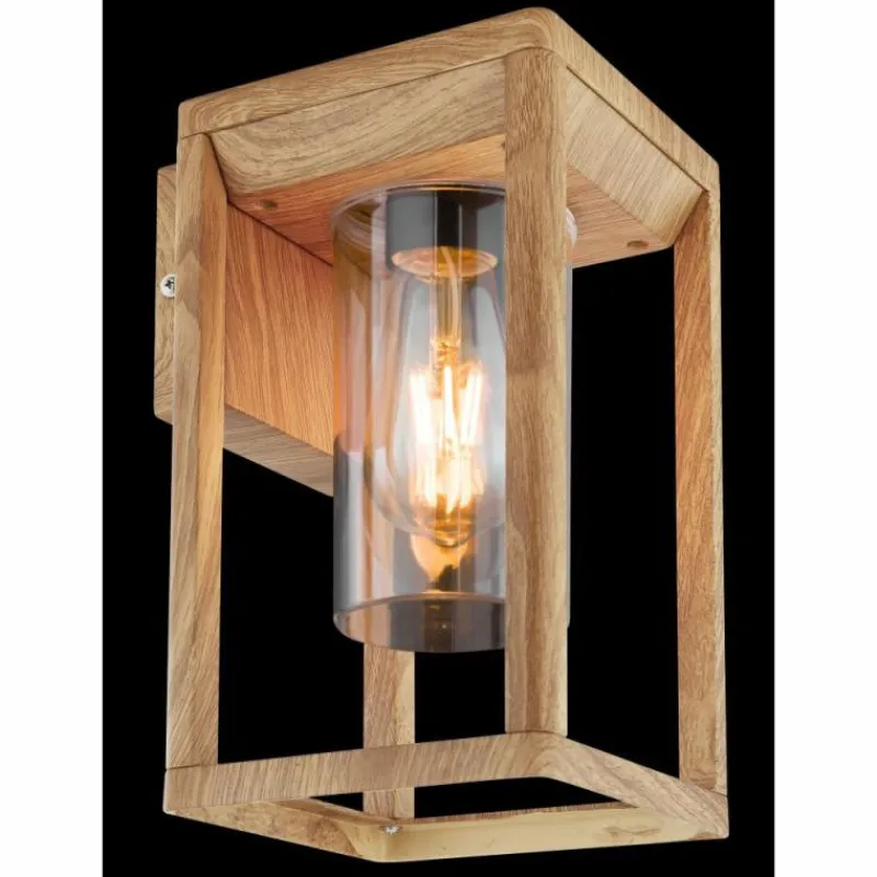 Lampes En Bois-Luminaires Globo Lighting Applique murale d'extérieur Globo CANDELA Bois foncé, 1 lumière