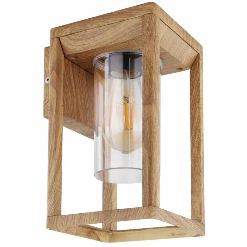 Lampes En Bois-Luminaires Globo Lighting Applique murale d'extérieur Globo CANDELA Bois foncé, 1 lumière