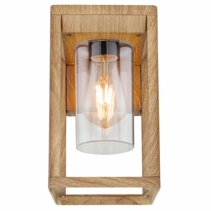 Lampes En Bois-Luminaires Globo Lighting Applique murale d'extérieur Globo CANDELA Bois foncé, 1 lumière