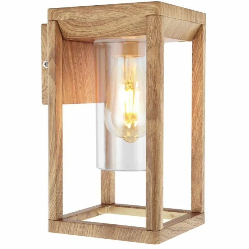 Lampes En Bois-Luminaires Globo Lighting Applique murale d'extérieur Globo CANDELA Bois foncé, 1 lumière
