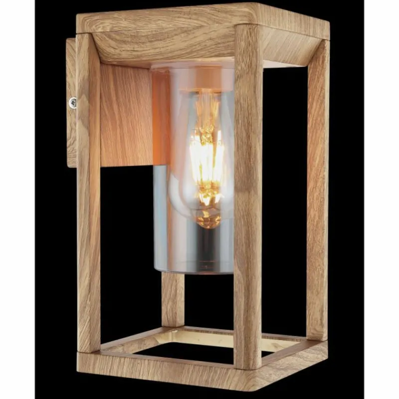 Lampes En Bois-Luminaires Globo Lighting Applique murale d'extérieur Globo CANDELA Bois foncé, 1 lumière