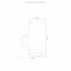 Luminaires LCD Applique murale d'extérieur LCD 1062LED Noir, 2 lumières