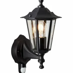 Luminaires Rustiques-Luminaires Brilliant Applique murale d'extérieur Brillliant Carleen Noir, 1 lumière, Détecteur de mouvement