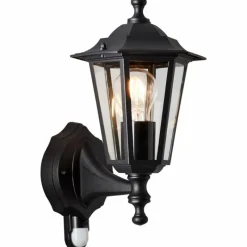 Luminaires Rustiques-Luminaires Brilliant Applique murale d'extérieur Brillliant Carleen Noir, 1 lumière, Détecteur de mouvement