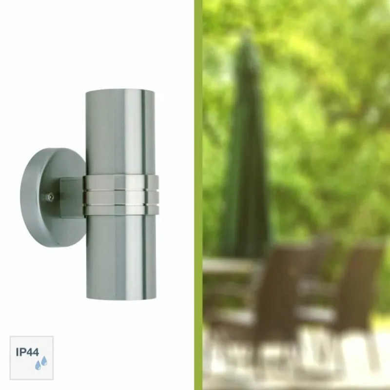 Luminaires Brilliant Applique murale d'extérieur Brillliant Hanni Argenté, 2 lumières