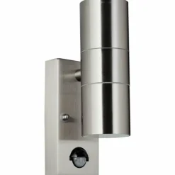 Luminaires Brilliant Applique murale d'extérieur Brillliant Hanni Argenté, 2 lumières, Détecteur de mouvement