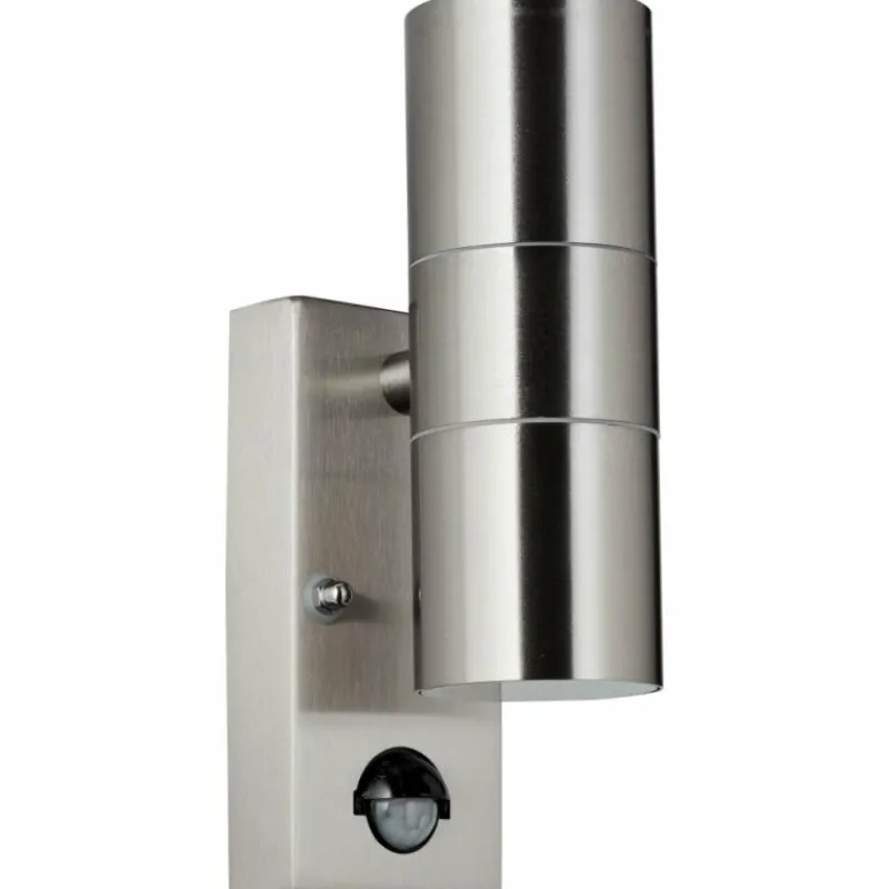 Luminaires Brilliant Applique murale d'extérieur Brillliant Hanni Argenté, 2 lumières, Détecteur de mouvement