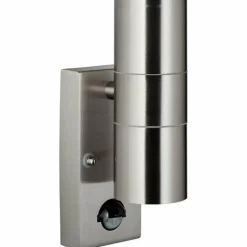 Luminaires Brilliant Applique murale d'extérieur Brillliant Hanni Argenté, 2 lumières, Détecteur de mouvement