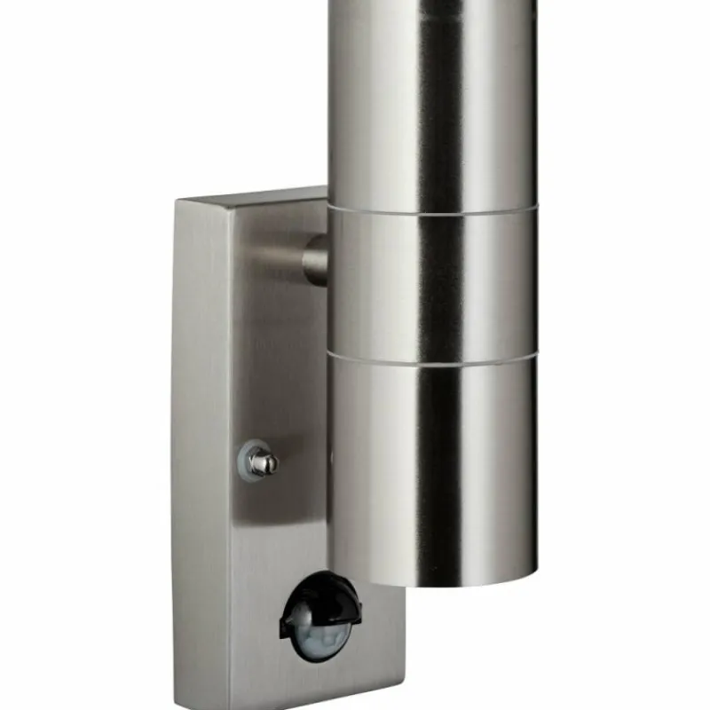 Luminaires Brilliant Applique murale d'extérieur Brillliant Hanni Argenté, 2 lumières, Détecteur de mouvement