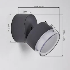 hofstein Applique murale d'extérieur Papagayos LED Anthracite, 1 lumière, Changeur de couleurs