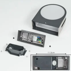 hofstein Applique murale d'extérieur Tordillos LED Chrome, 1 lumière