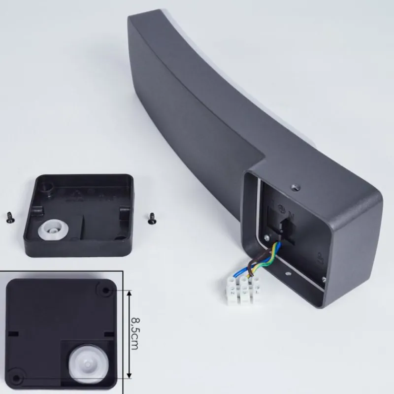 hofstein Applique murale d'extérieur Maseru LED Anthracite, 1 lumière, Détecteur de mouvement