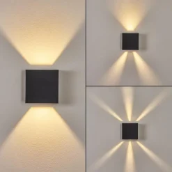 hofstein Applique murale d'extérieur Spidern LED Noir, 1 lumière