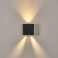 hofstein Applique murale d'extérieur Spidern LED Noir, 1 lumière