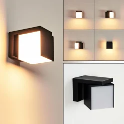 hofstein Applique murale d'extérieur Swanek LED Noir, 1 lumière