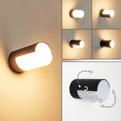hofstein Applique murale d'extérieur Baulund LED Noir, 1 lumière