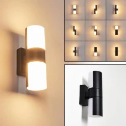 hofstein Applique murale d'extérieur Baulund LED Noir, 1 lumière