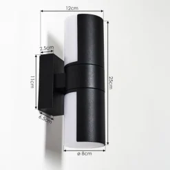 hofstein Applique murale d'extérieur Baulund LED Noir, 1 lumière