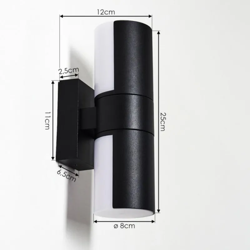 hofstein Applique murale d'extérieur Baulund LED Noir, 1 lumière